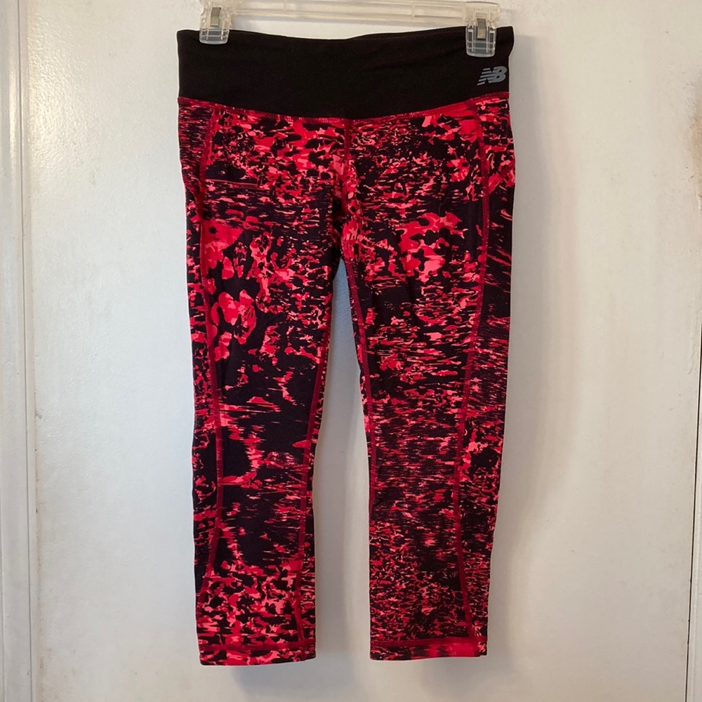New Balance black & hot pink capris